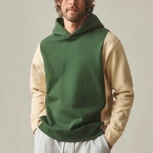 NWOT American Giant Colorblock Midweight Pullover Hoodie Sweatshirt Green Mens L